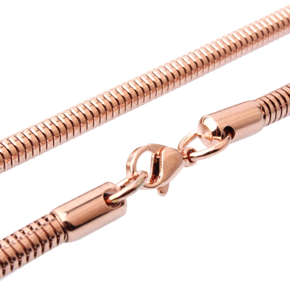 Ethnic Chic Fashion - 4.2mm 60cm Rose Gold-Color Stainless Steel