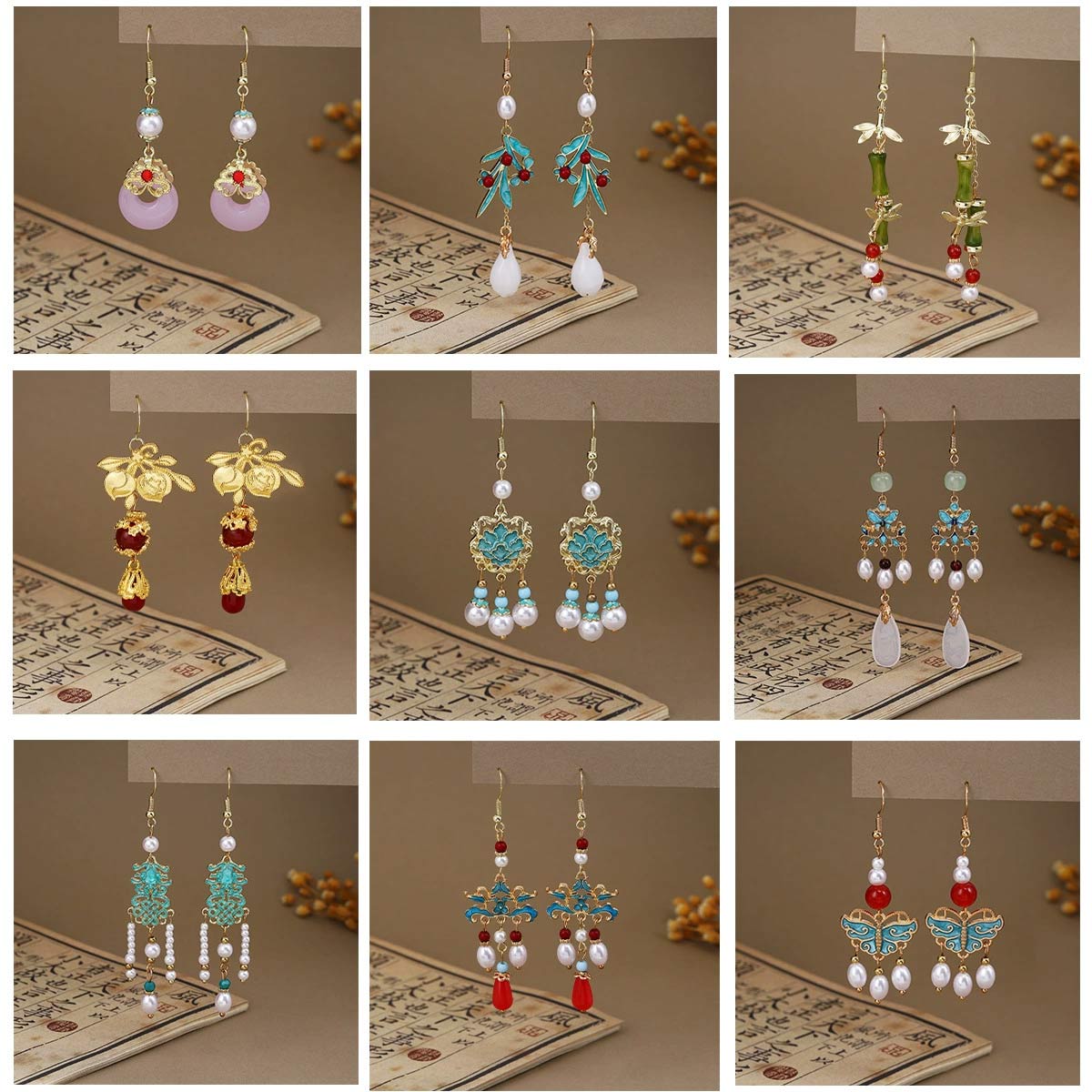 Ethnic Chic Fashion - 6Pairs New Fashion Woman Earrings Flower