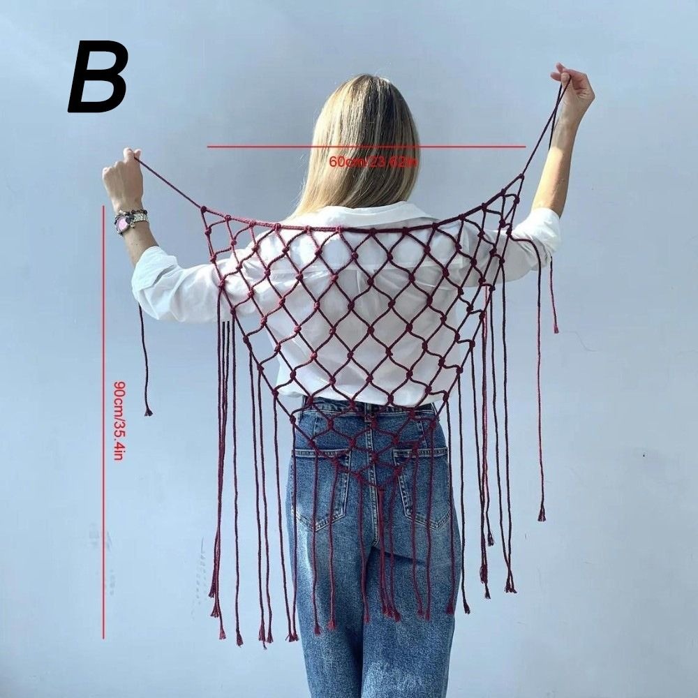 Ethnic Fashion Design - Bohemian Netted Fringe Scarf Shawl Decorative