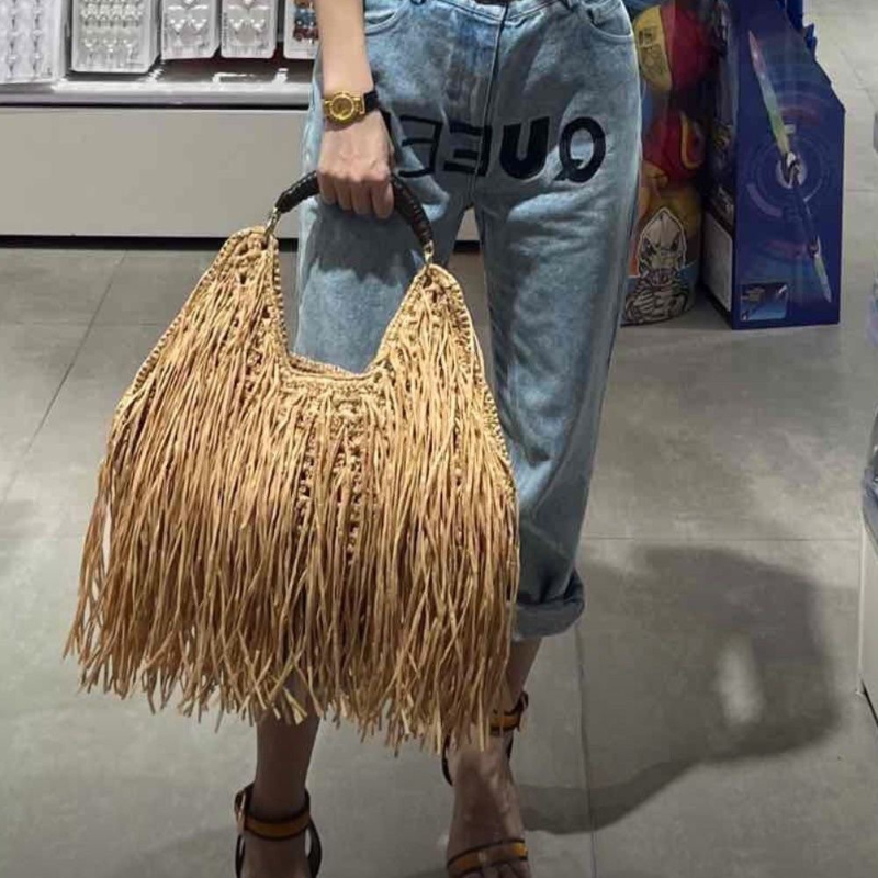 Bohemian Tassel Straw Handbag  - Ethnic Fashion Design ulasan dan harga
