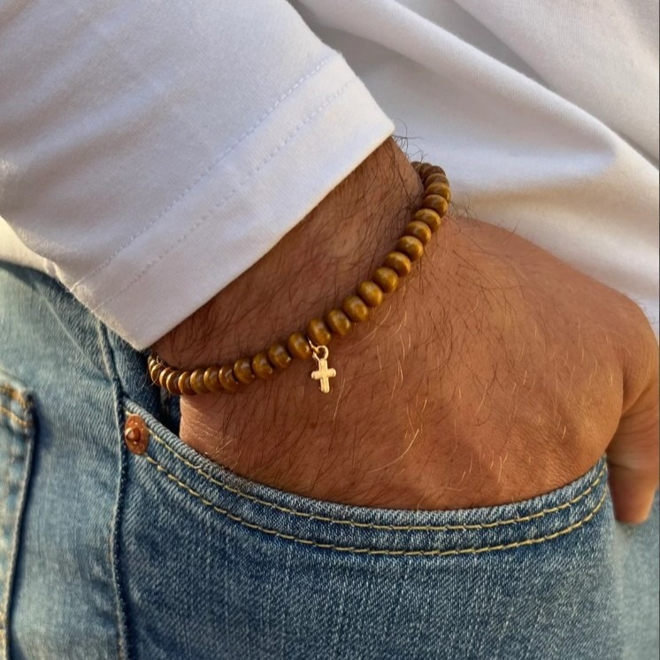 Wood Beaded Bracelet for Men,  - Ethnic Wear Men'S Fashion ulasan dan harga
