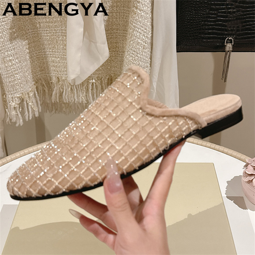 Shiny Lace Mesh Round Toe Flat - Ethnic Fashion Women ulasan dan harga