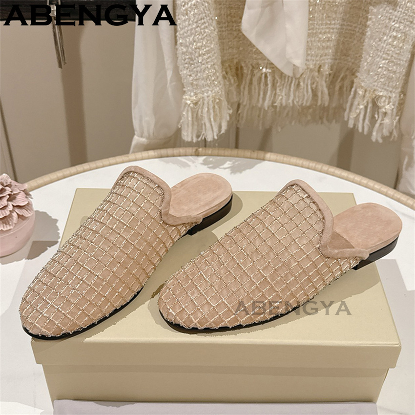 Shiny Lace Mesh Round Toe Flat - Ethnic Fashion Women ulasan dan harga