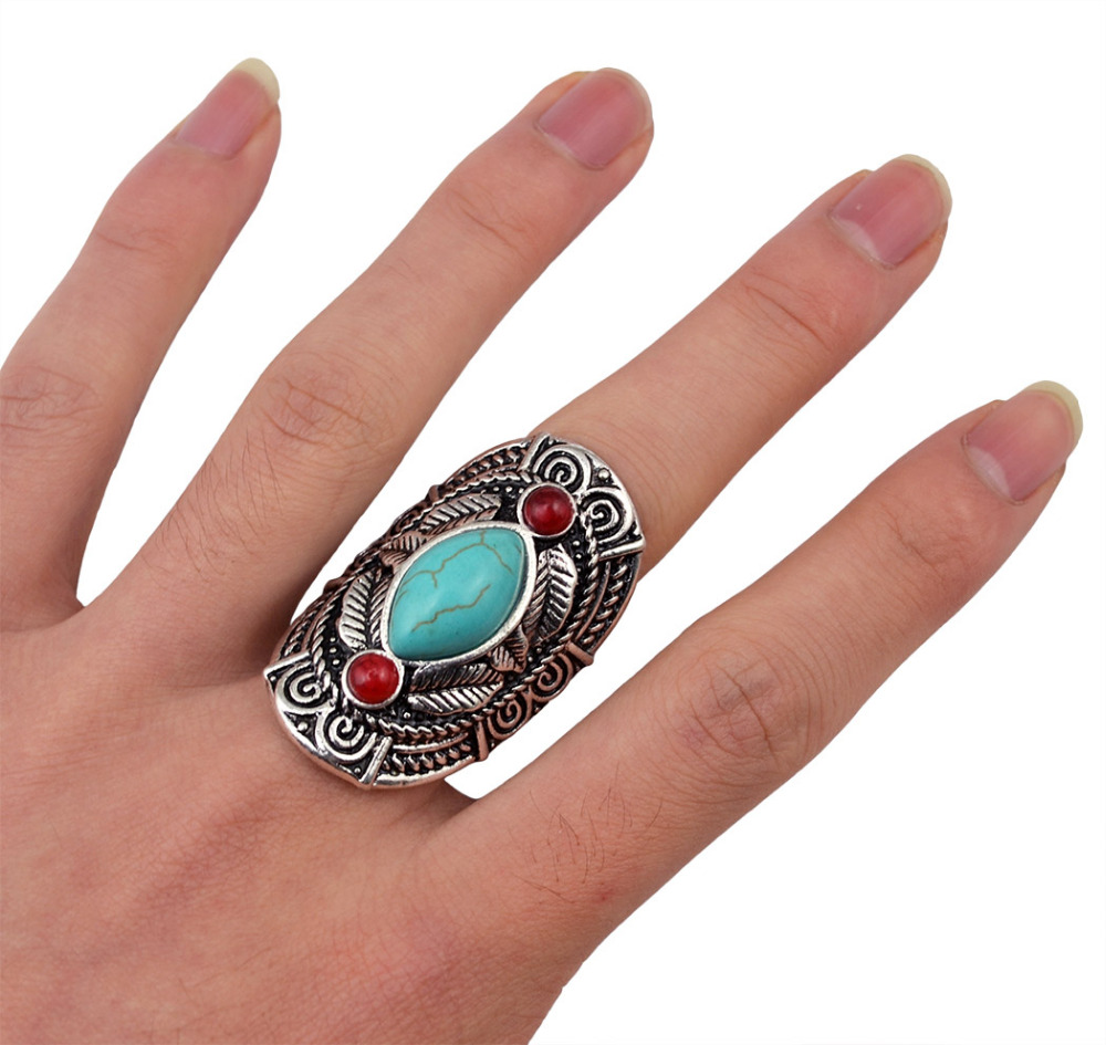 Boho Ethnic Tibet Turquoise Ri - Ethnic Fashion Pakistan ulasan dan harga