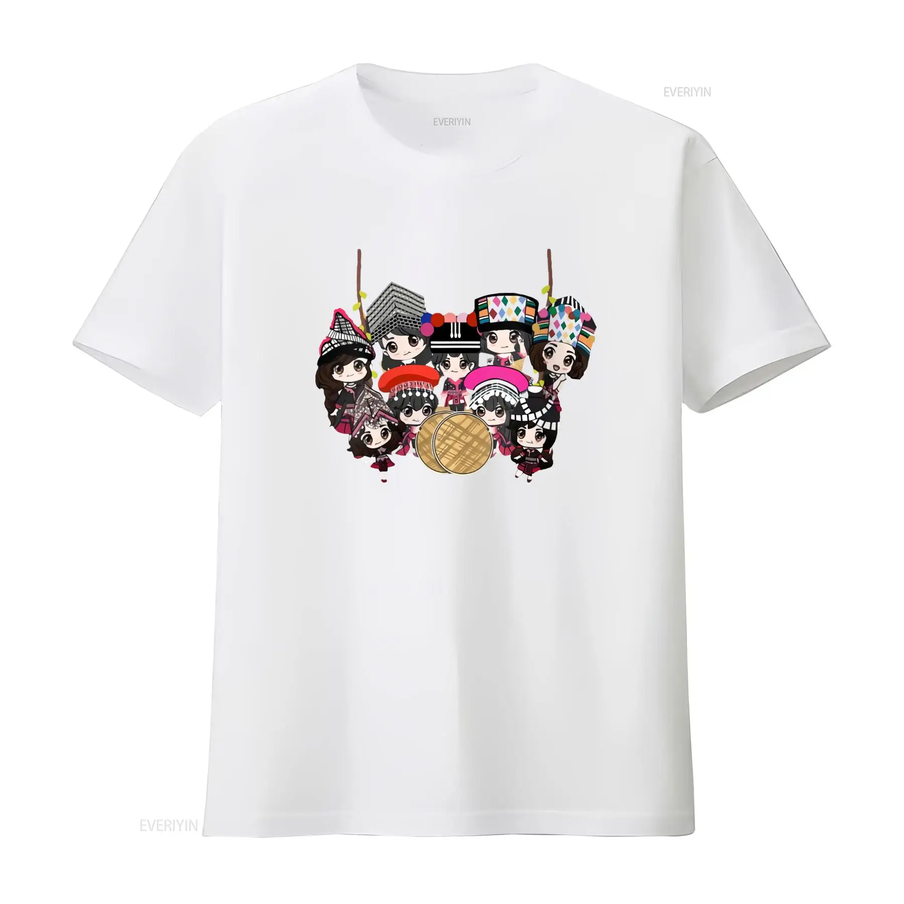 9 Hmong Girls Cartoon Print T  - Ethnic Wear Men'S Fashion ulasan dan harga
