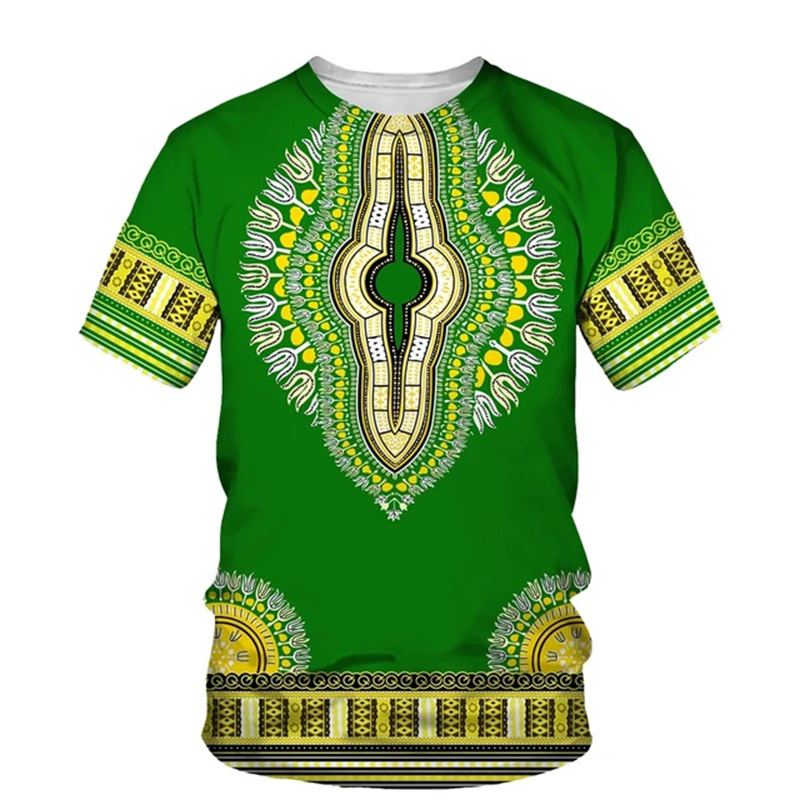 Summer Harajuku 3D Print Afric - Dashiki Shirt Men ulasan dan harga
