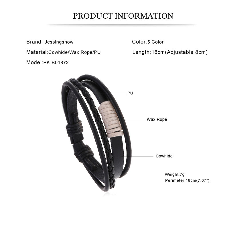 2025 Leather Bracelet Men Bang - Ethnic Fashion Pk ulasan dan harga