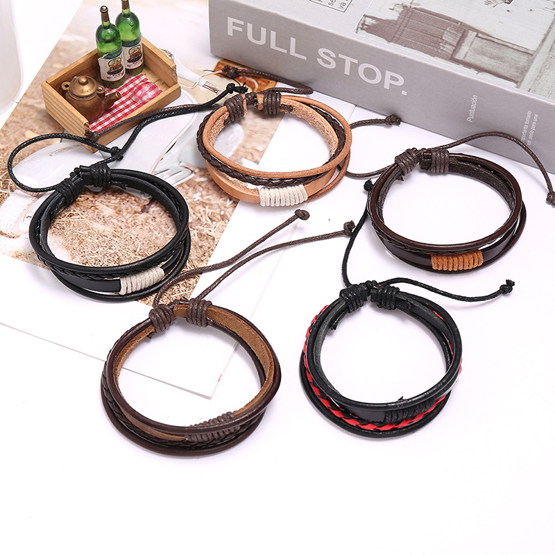 2025 Leather Bracelet Men Bang - Ethnic Fashion Pk ulasan dan harga