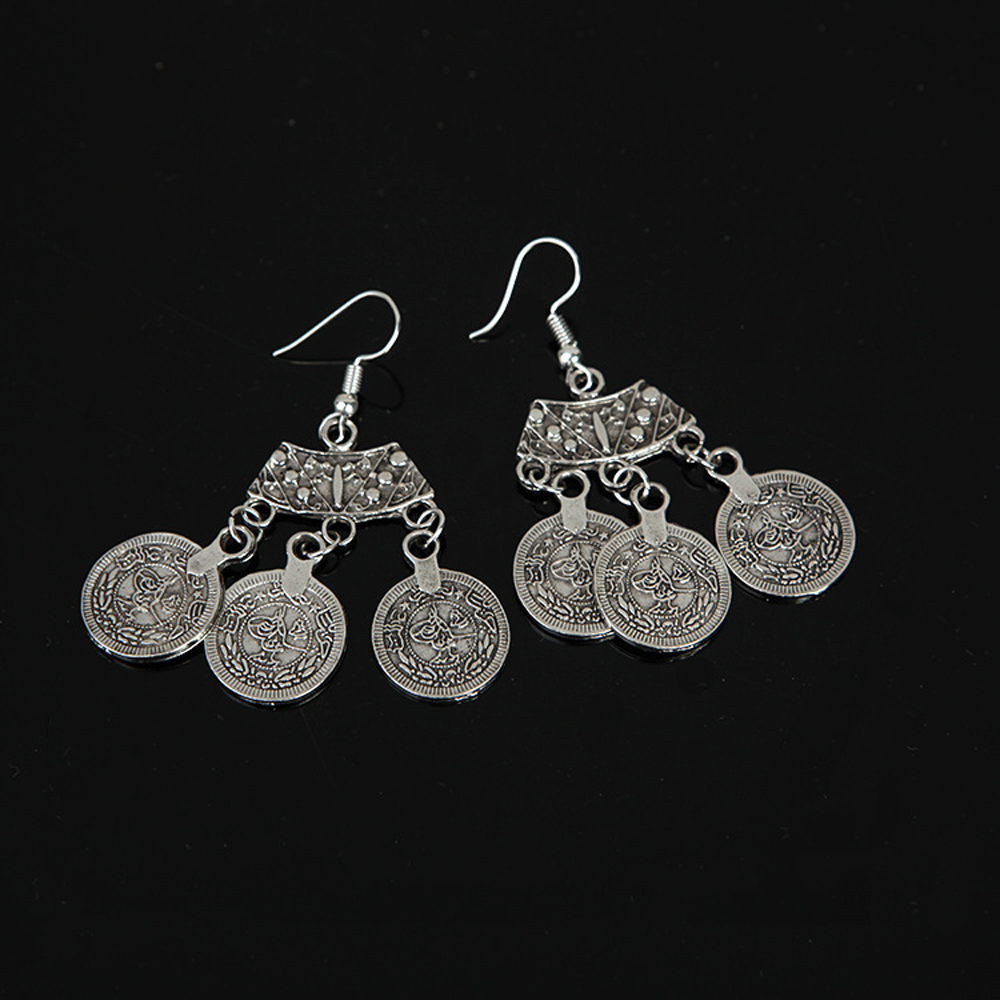 Vintage Silvery 3 Coins Pendan - Ethnic Fashion Pakistan ulasan dan harga