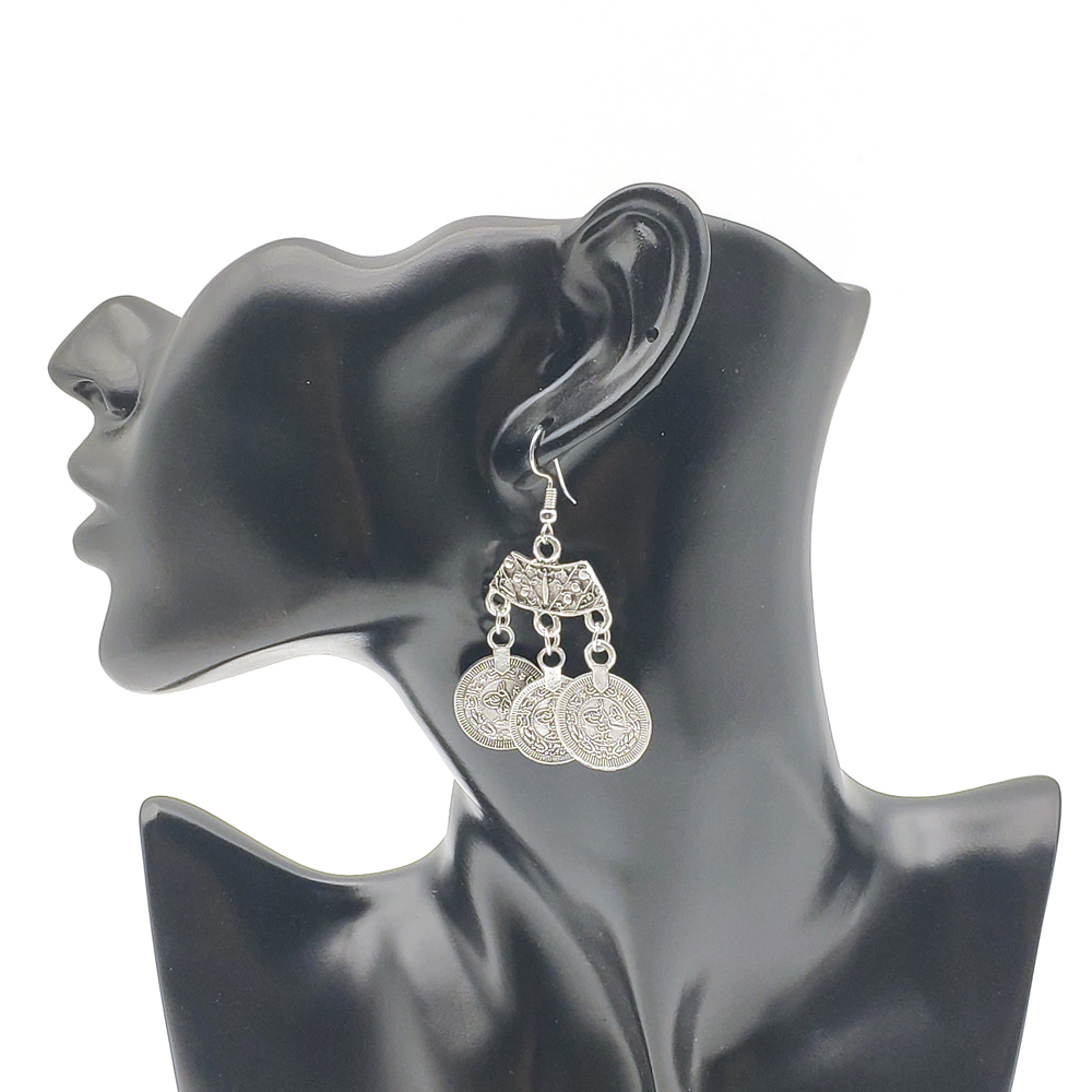 Vintage Silvery 3 Coins Pendan - Ethnic Fashion Pakistan ulasan dan harga