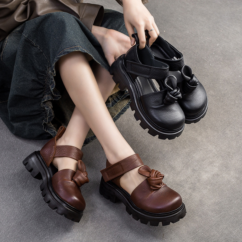 5cm Ethnic Knot Platform Wedge - Ethnic Fashion Women ulasan dan harga