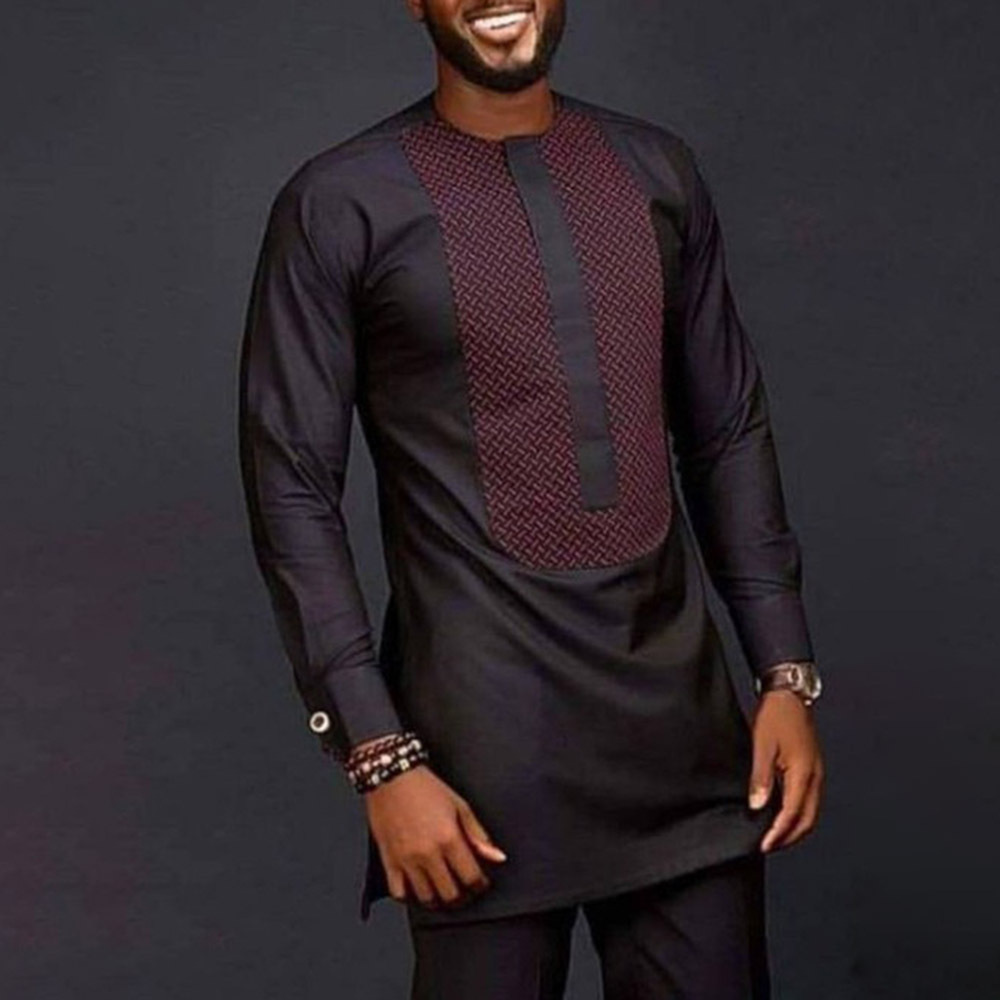 Men Shirts Simple Casual Shirt - Dashiki Shirt Men ulasan dan harga