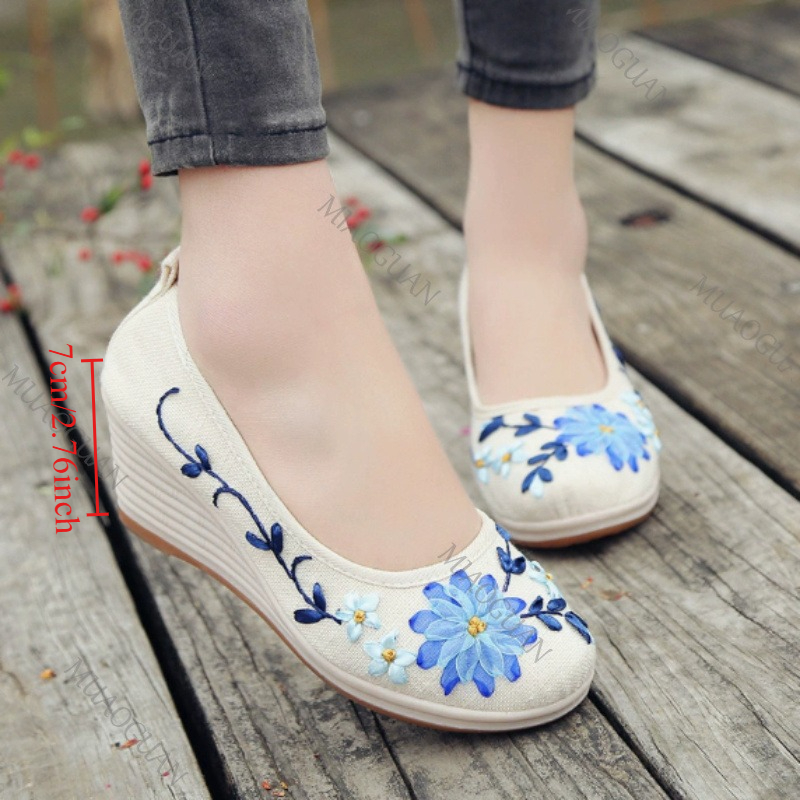 Embroidered Women Comfort Wedg - Ethnic Fashion Women ulasan dan harga