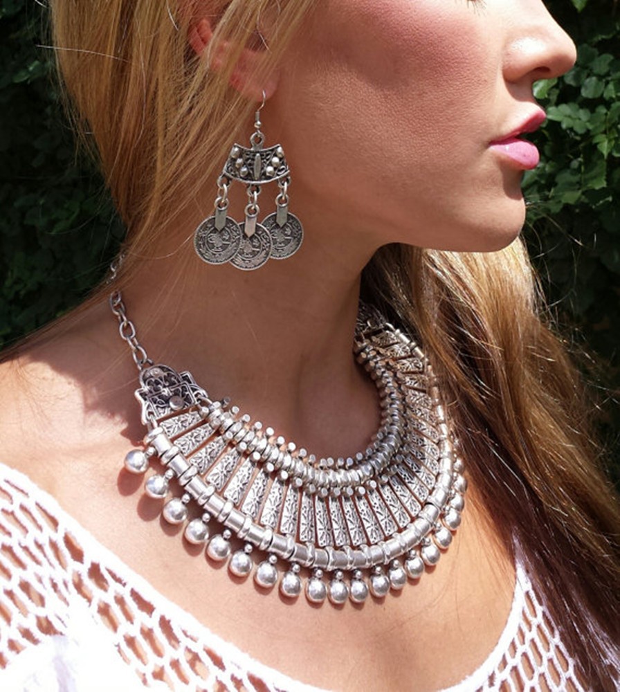 Vintage Silvery Beach Coins Ch - Ethnic Fashion Pakistan ulasan dan harga