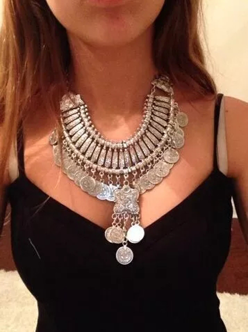 Vintage Silvery Beach Coins Ch - Ethnic Fashion Pakistan ulasan dan harga