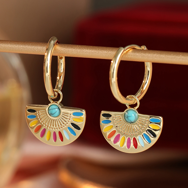 Colored Imitation Enamel Fan E - Ethnic Chic Fashion ulasan dan harga
