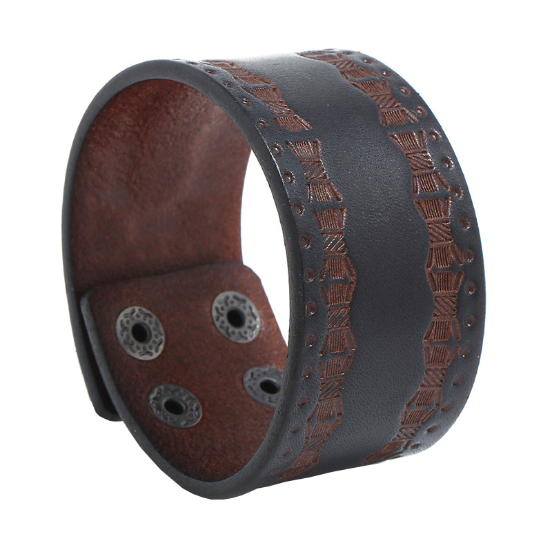 Retro Brown Wide Cowhide Brace - Ethnic Fashion Pk ulasan dan harga