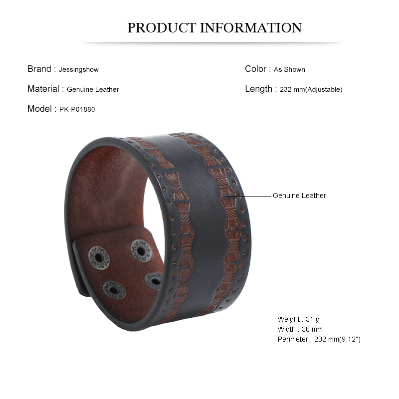 Retro Brown Wide Cowhide Brace - Ethnic Fashion Pk ulasan dan harga