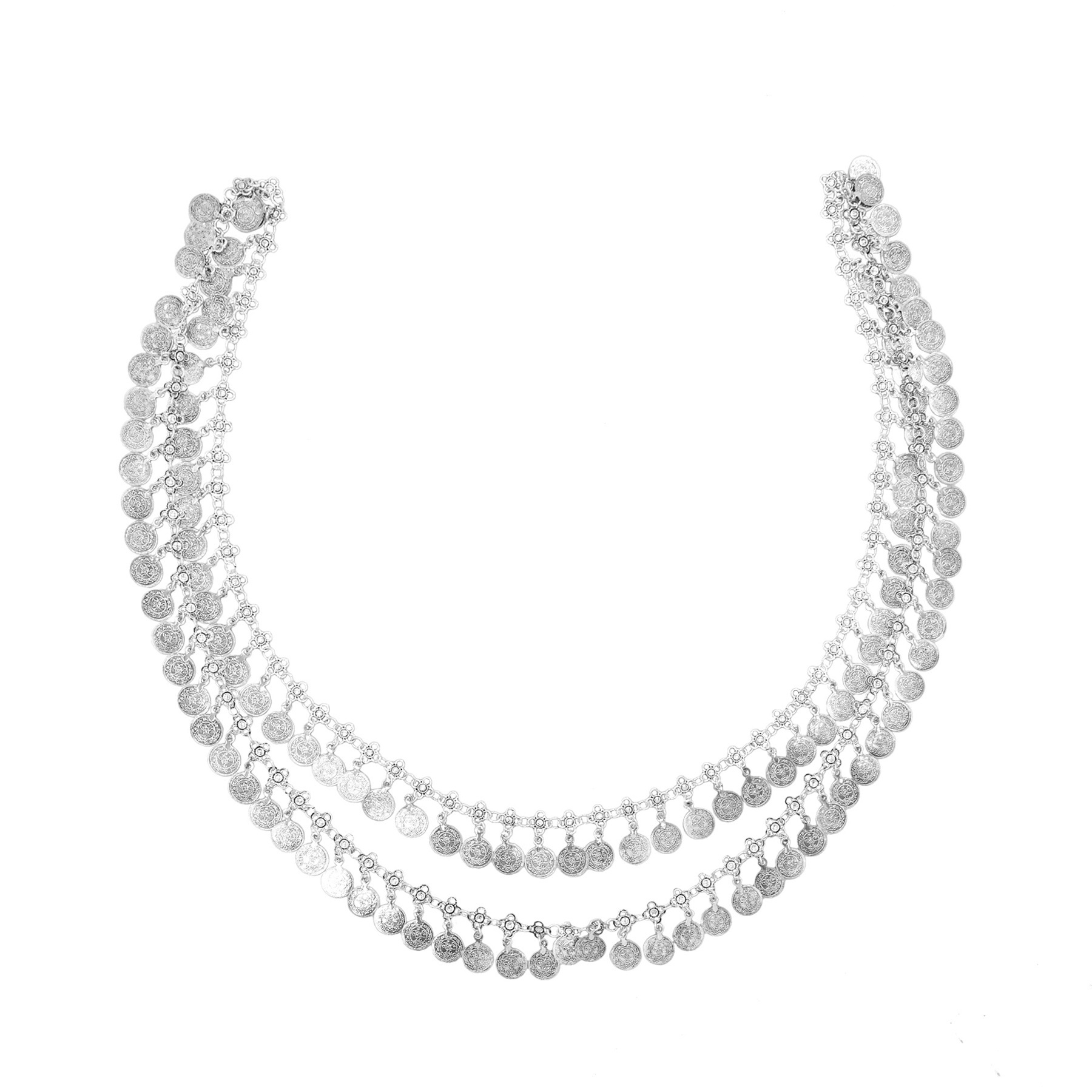 Silvery Alloy Coins Tassel Sho - Ethnic Fashion Pakistan ulasan dan harga