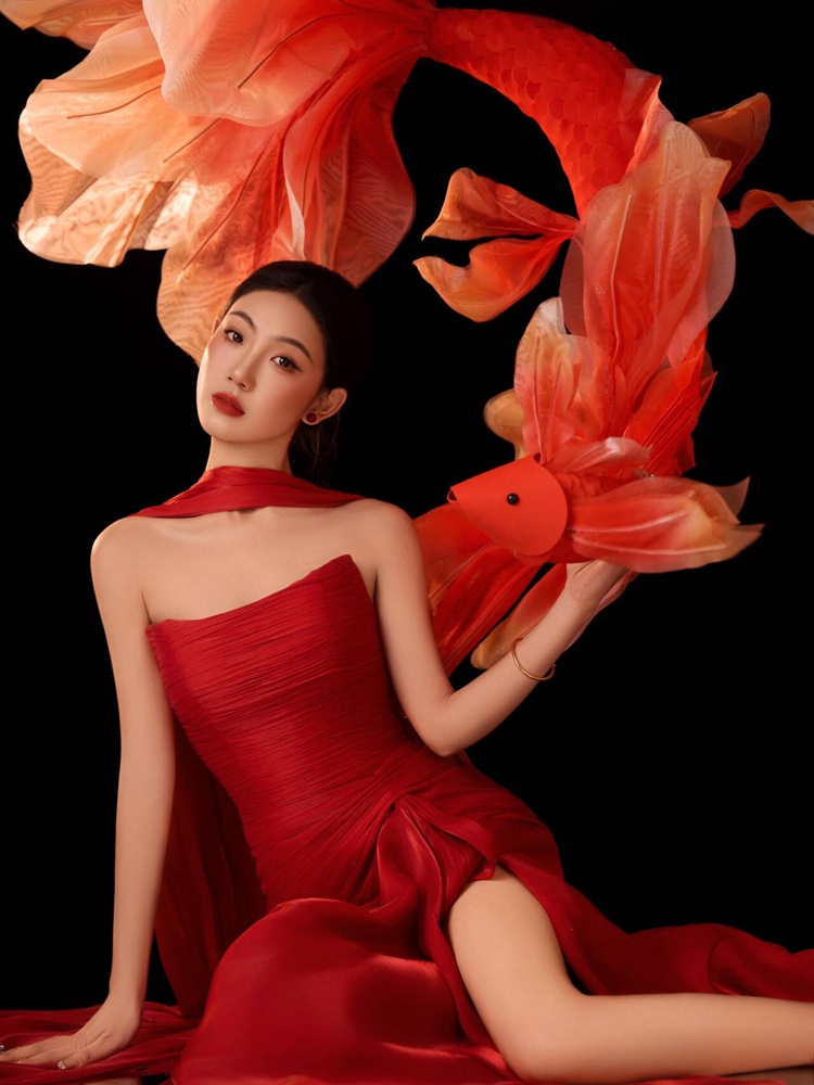 2026 New Year Red Lucky Carp C - Ethnic Fashion Shoot ulasan dan harga