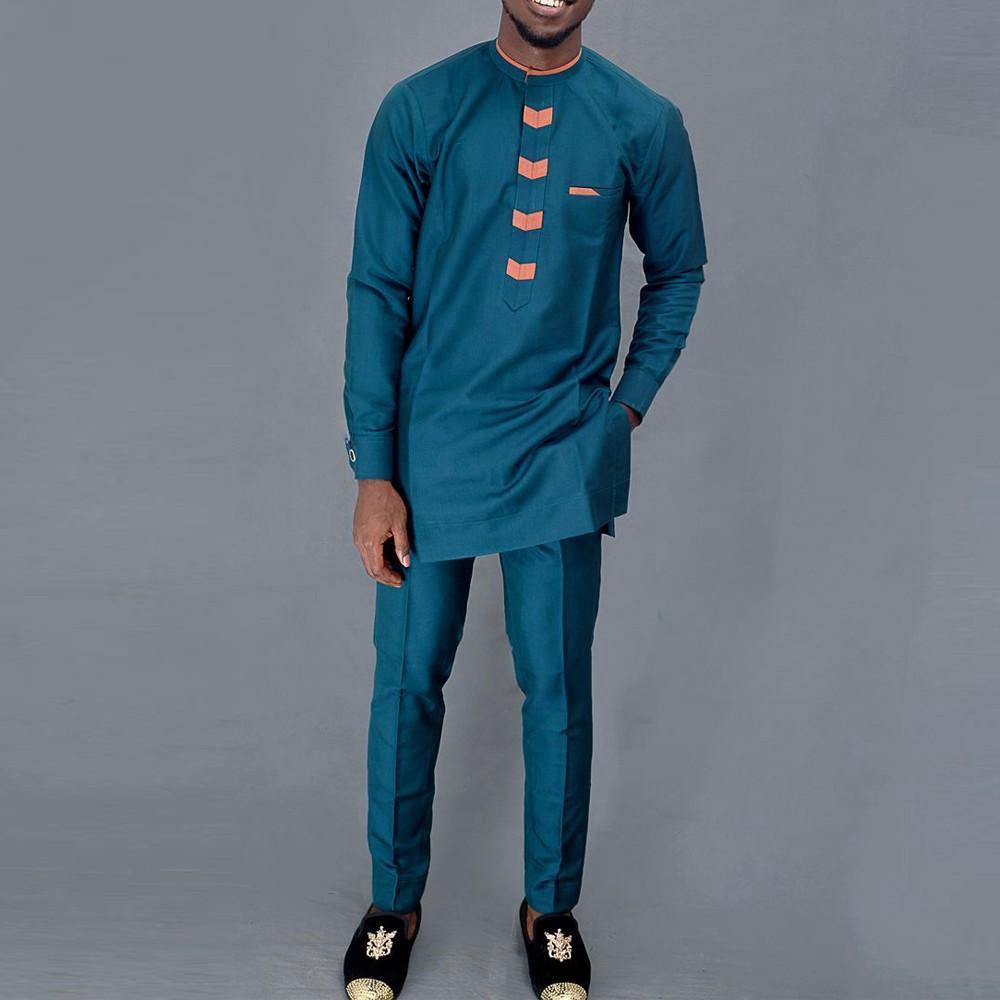 New 2Pc Luxury African Traditi - Dashiki Shirt Men ulasan dan harga