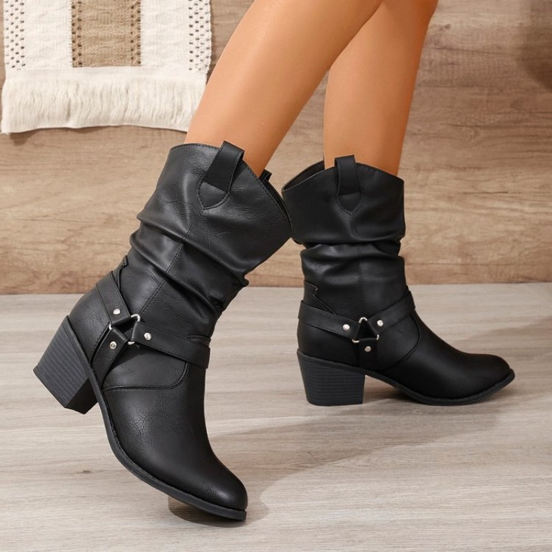 Womens Mid-Calf Boots Retro St - Ethnic Fashion Women ulasan dan harga